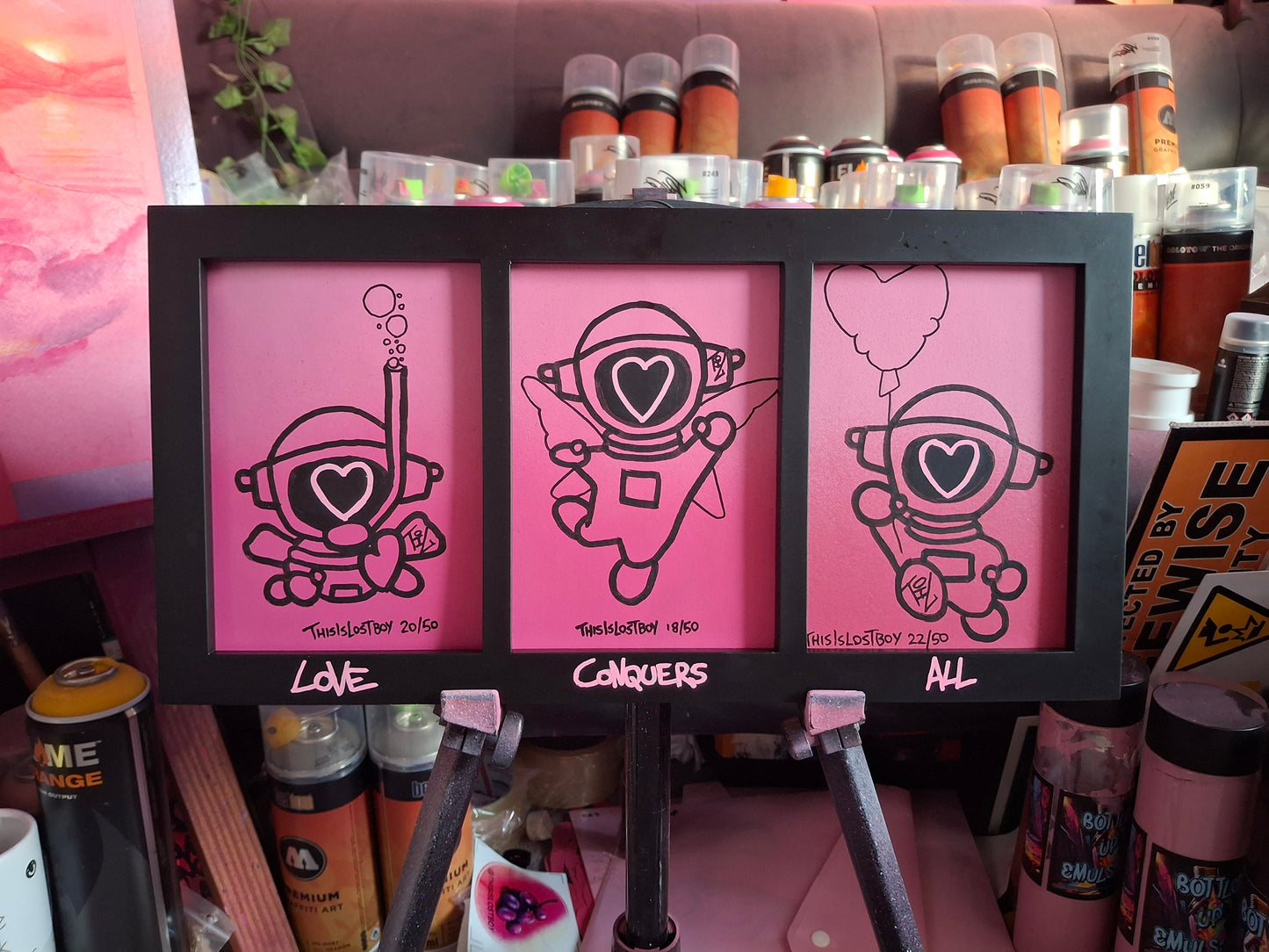 Teeny Postcard Drawings Set - Framed Edition